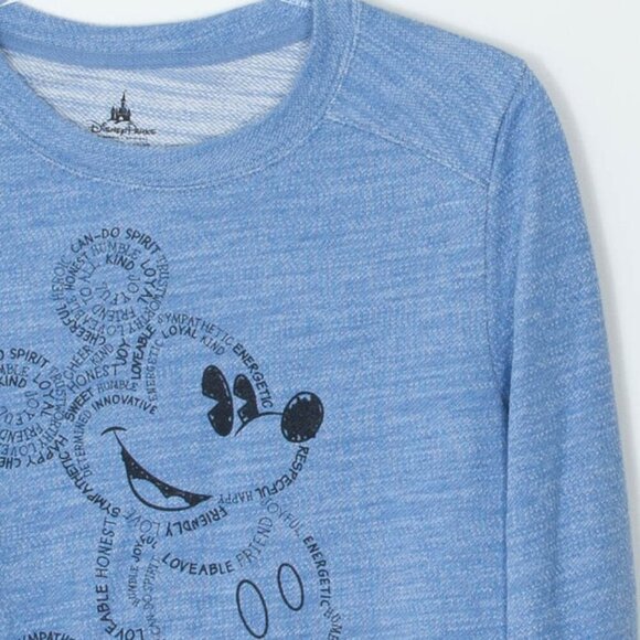 Disney Parks Mickey Mouse Heathered Blue Crewneck Sweatshirt Womens Size Small - Picture 2 of 6
